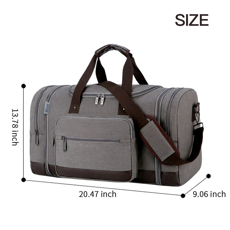 Vintage Canvas Travel Bags Men Duffel Bag Travel Tote Weekend Bag Large Capacity Carry On Luggage Bags Dropshipping